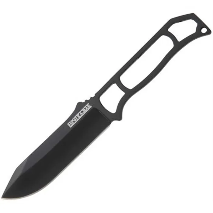 Ka-Bar Neck Knife – Becker Clip Point Plain Blade Black Skeleton Handle | KB0023BP