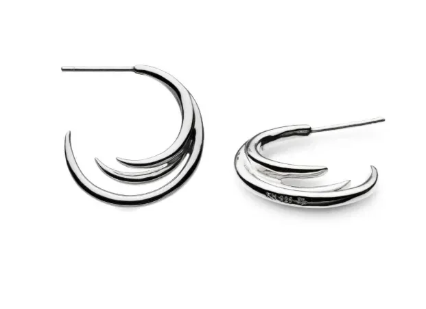 Kit Heath Sterling Silver Rhodium Plated Entwine Helix Wrap Hoop Earrings (SI7907)