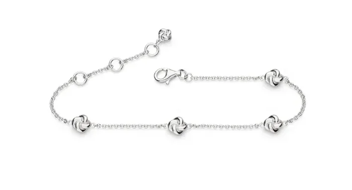 Kit Heath Sterling Silver Rhodium Plated Marina Knot Station Bracelet (SI7904)
