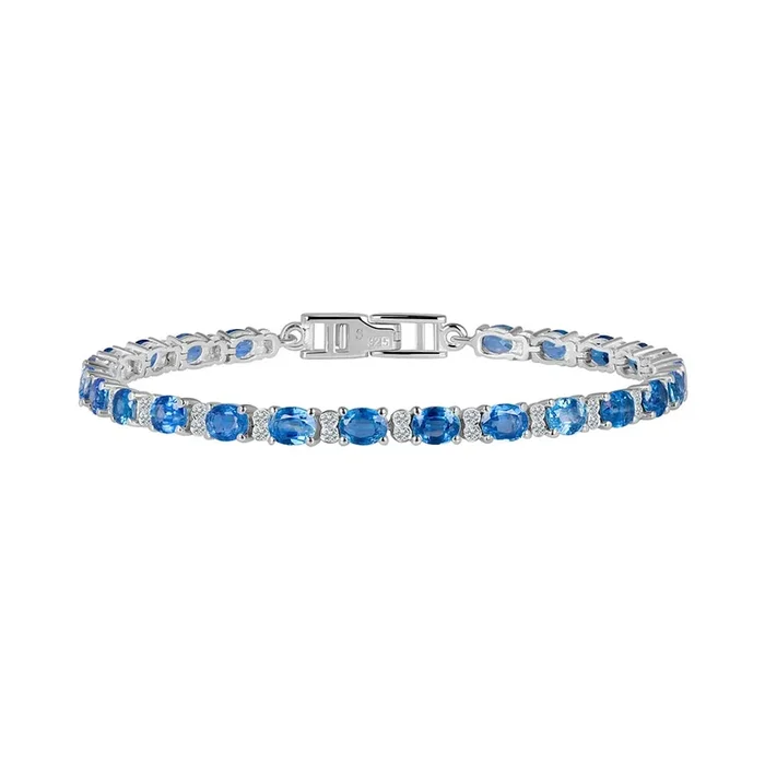 Kyanite & White Topaz Bracelet-(KYN-SB-112-B.)
