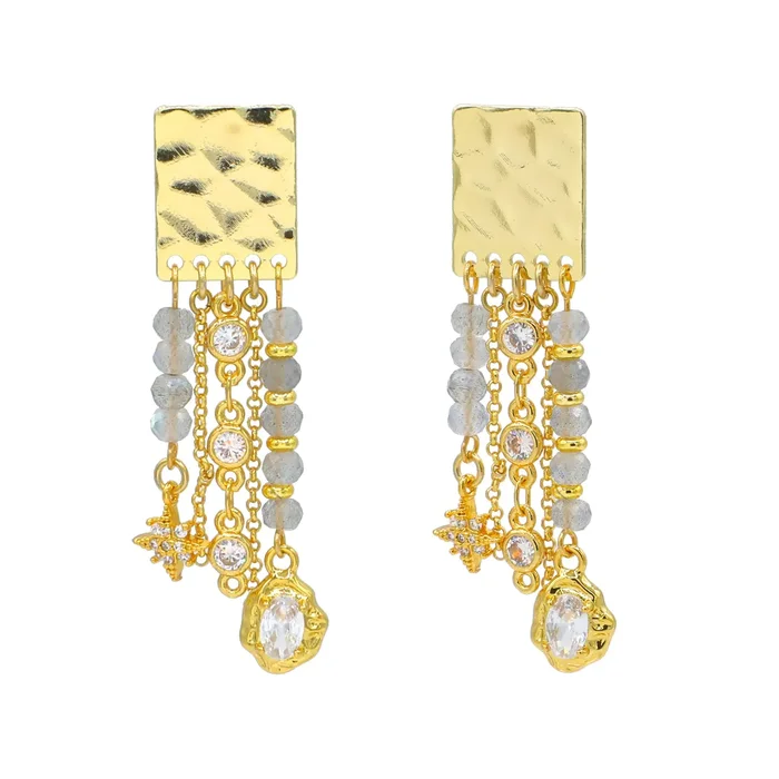 Labradorite Fringe Earrings