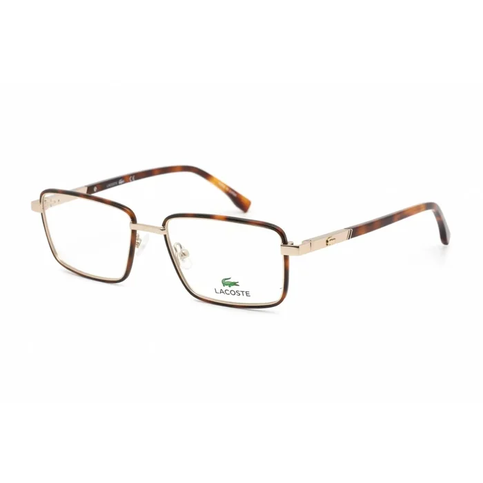 Lacoste Men’s Eyeglasses – Full Rim Rectangular Matte Gold Metal Frame | L2278 710