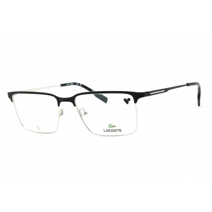 Lacoste Men’s Eyeglasses – Matte Black Square Full Rim Metal Frame | L2296 002