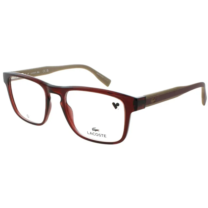 Lacoste Men’s Eyeglasses – Transparent Burgundy Acetate Full Rim Frame | L2972 601