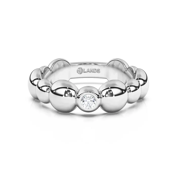 Lands Collection Spirit Diamond Ring in White Modern Electrum (1/20ct)