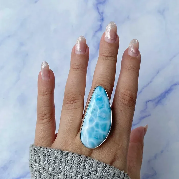 Larimar Adjustable Ring-(LAR-R-183.)