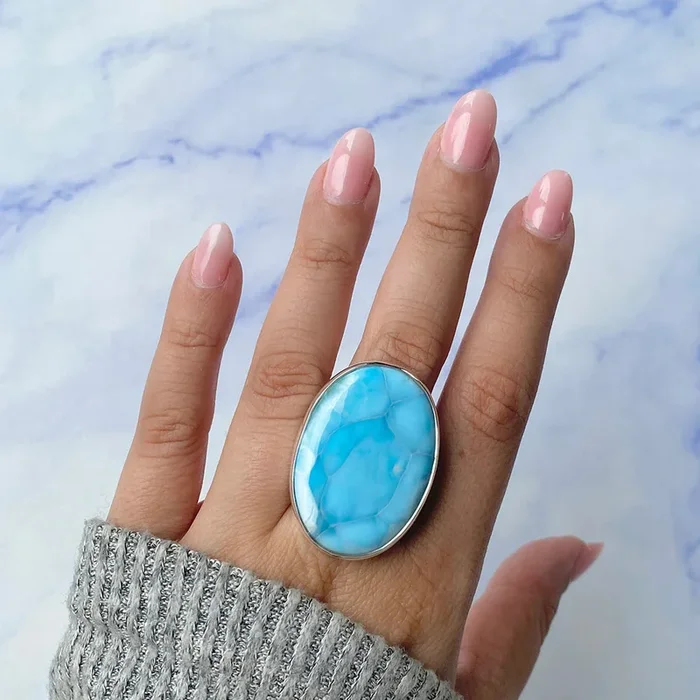 Larimar Adjustable Ring-(LAR-R-687.)