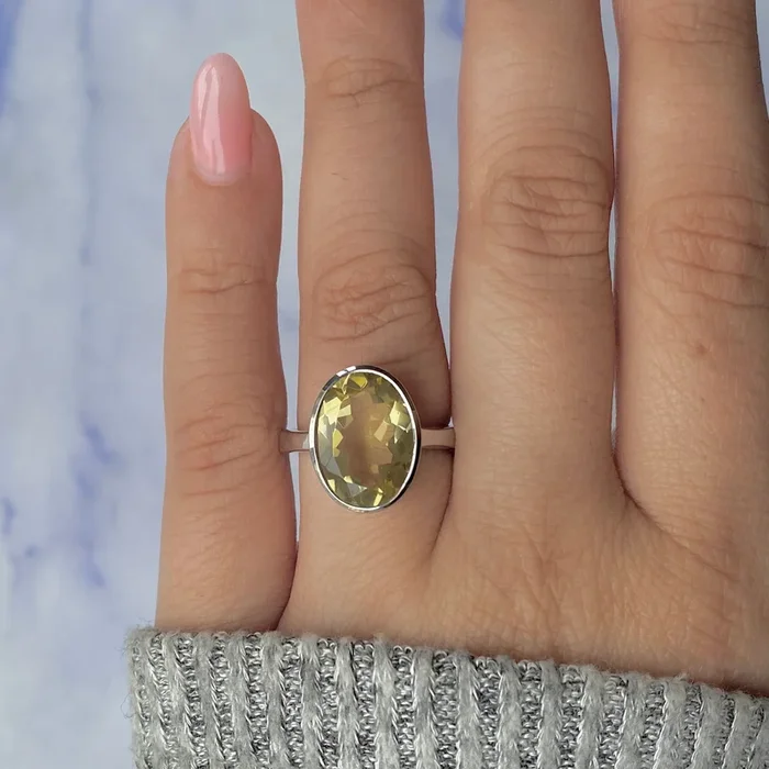 Lemon Quartz Ring-(LEM-SR-1892.)