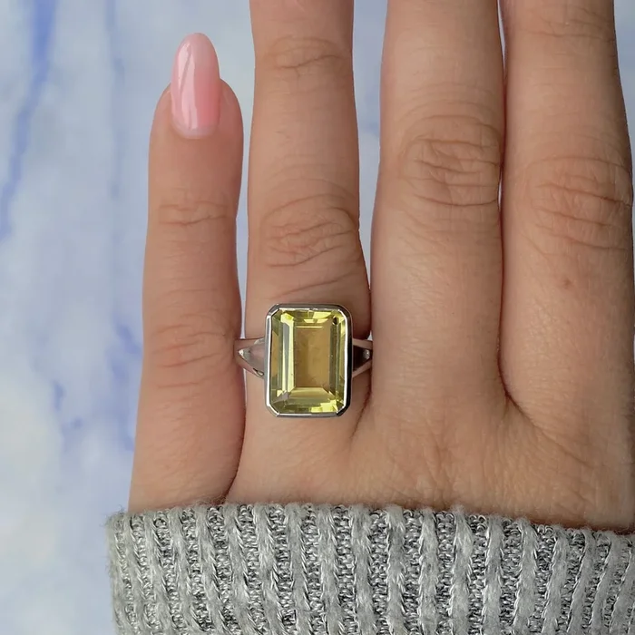 Lemon Quartz Ring-(LEM-SR-1928.)