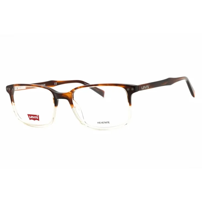 Levi’s Men’s Eyeglasses – Brown Horn Plastic Rectangular Full Rim | LV 5019 0EX4 00