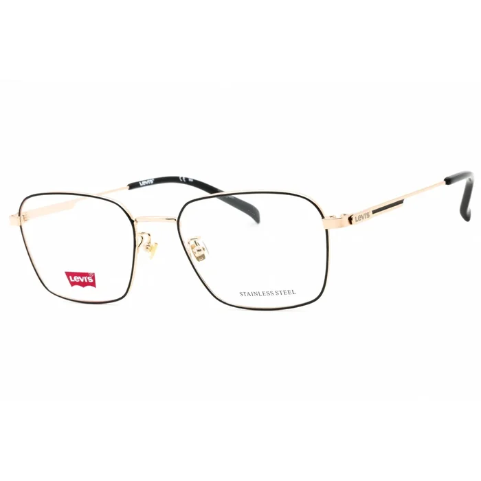Levi’s Men’s Eyeglasses – Gold Black Square Full Rim Metal Frame | LV 7067/F/LEV RHL
