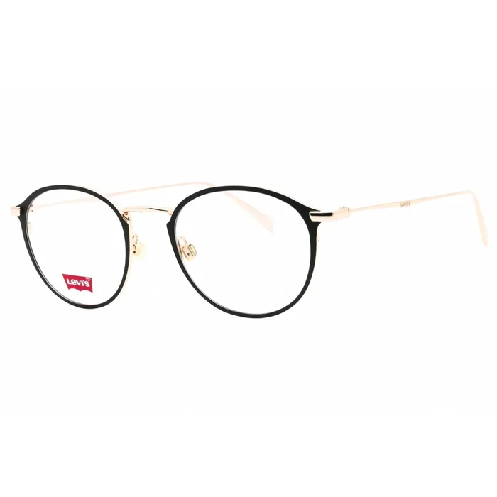 Levi’s Unisex Eyeglasses – Matte Black Gold Metal Round Shape Frame | LV 5001 I46 00