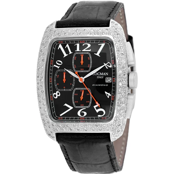 Locman Women’s Watch – Classic Aluminum Case Black Dial Leather Strap | 487BK2DC/BK