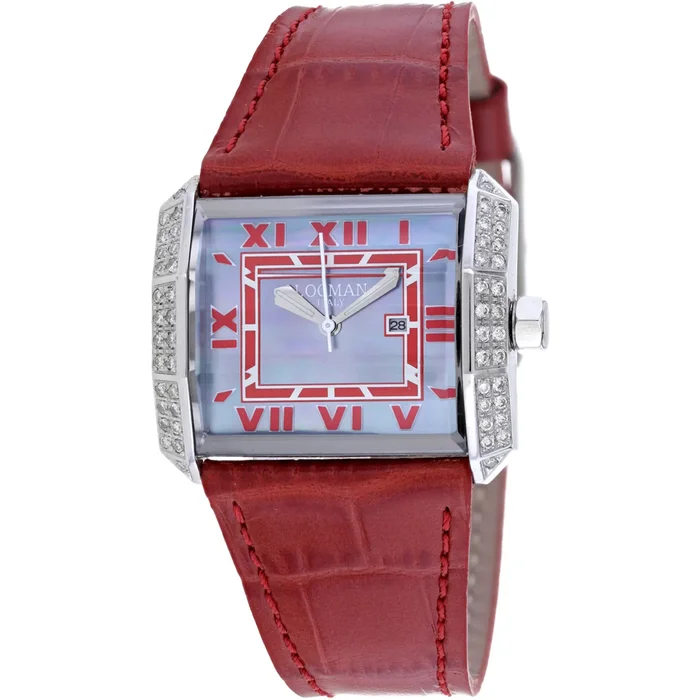 Locman Women’s Watch – Classic Quartz Blue MOP Dial Red Leather Strap | 232GRAYDC/RDLE