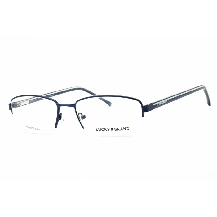 Lucky Brand Men’s Eyeglasses – Navy Metal Rectangular Shape Half Rim Frame | D315 0NAV
