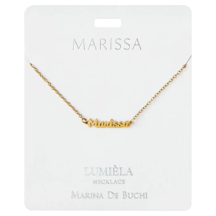 Lumiela Personalized Nameplate Hailey Necklace in Gold Tone