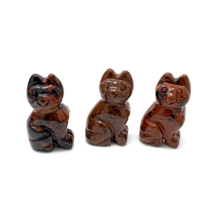 Mahogany Obsidian Cat Carving – Singles