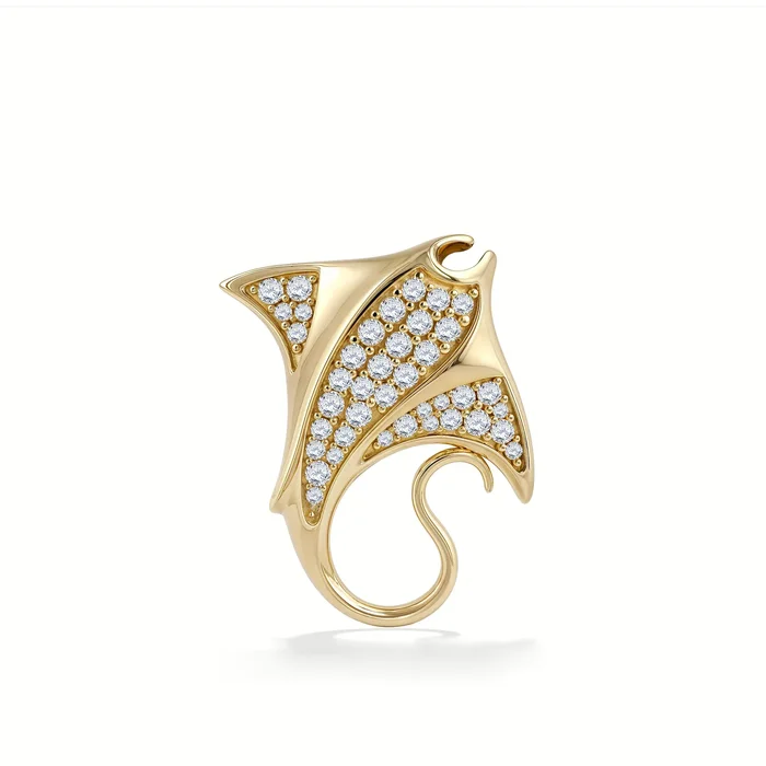 Manta Ray Pendant with Pavé Set Diamonds