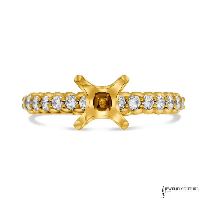 Marigold – 18KT Yellow Gold Round Semi-Mount Engagement Ring
