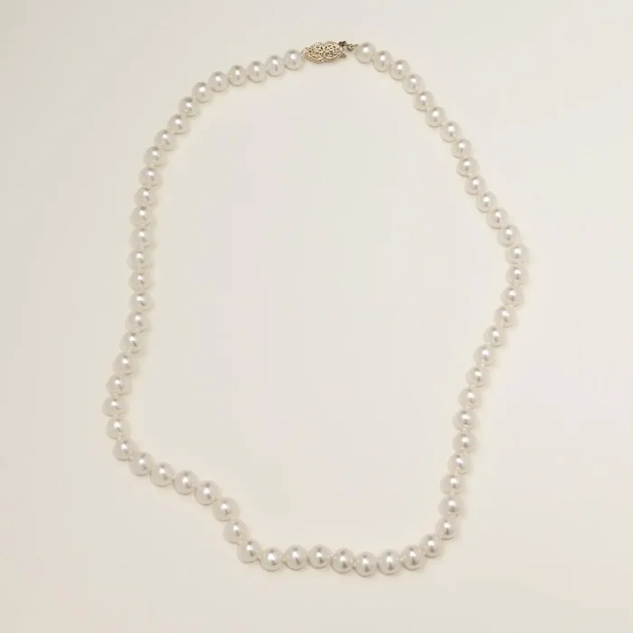 Mastoloni Cultured Freshwater Pearl Strand Necklace in 14kt Yellow Gold (6.5-7mm pearls)