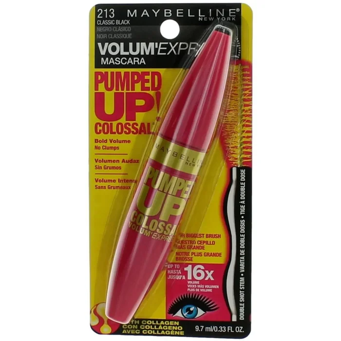 Maybelline Women’s Mascara – Pumped Up Colossal Volum’ Express, 213 Classic Black