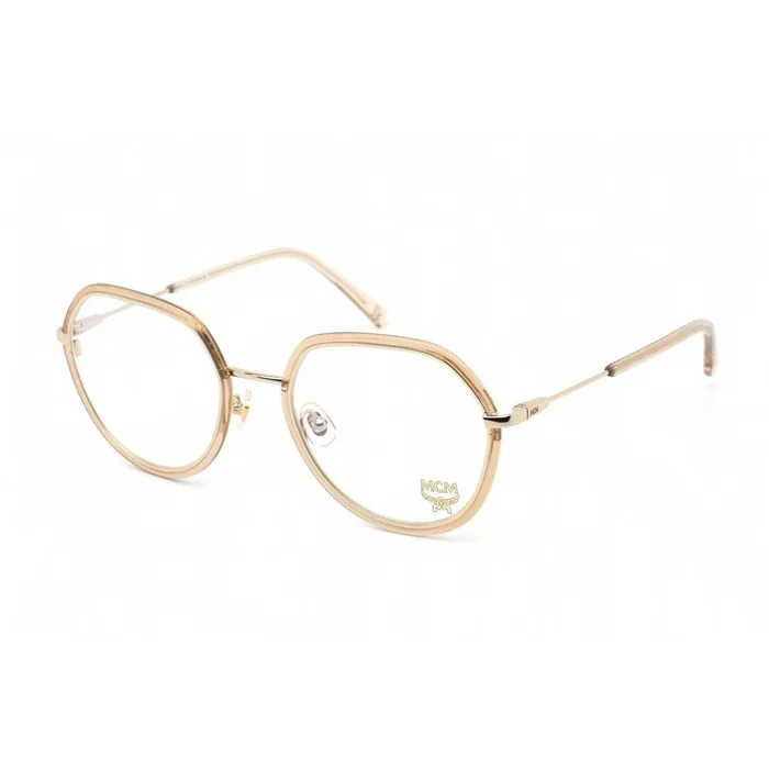 MCM Women’s Eyeglasses – Nude Metal Full Rim Geometric Frame Demo Lens | MCM 2134 290