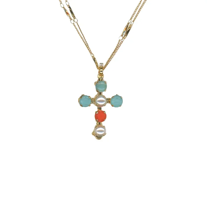 Medium Cross Pendant in “Mythical Dusk” *Custom*