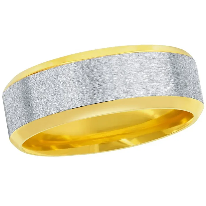 Men’s Ring – Stainless Steel Gold and Silver Band, Size 13 | SW-2112-13