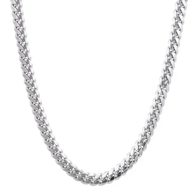 Miami Cuban Link Chain in Sterling Silver (22 inches and 4.9mm wide)