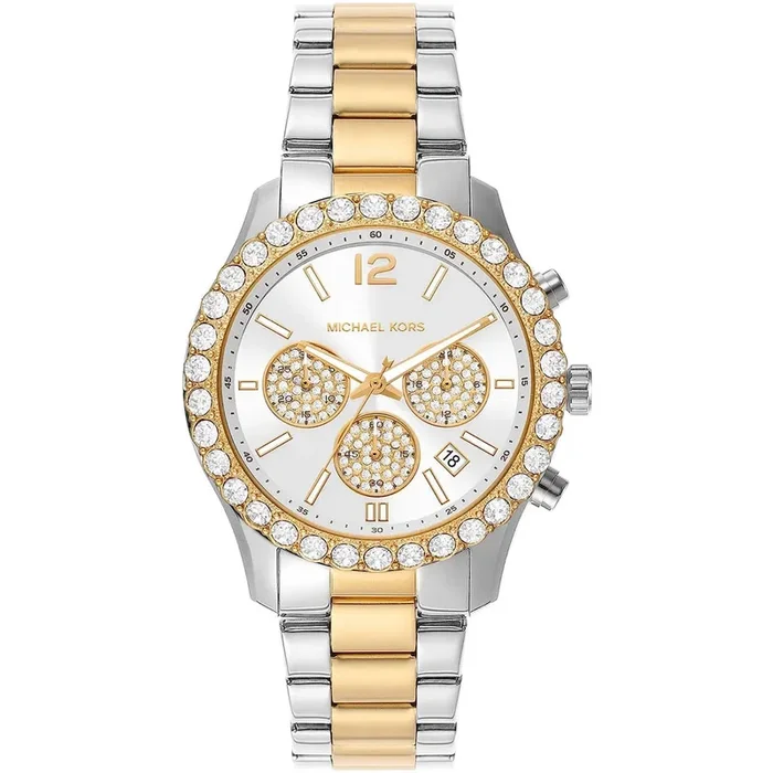 Michael Kors Berkley Chronograph Silver Dial Two Tone Steel Strap Watch For Women – MK7415Women’s Watches