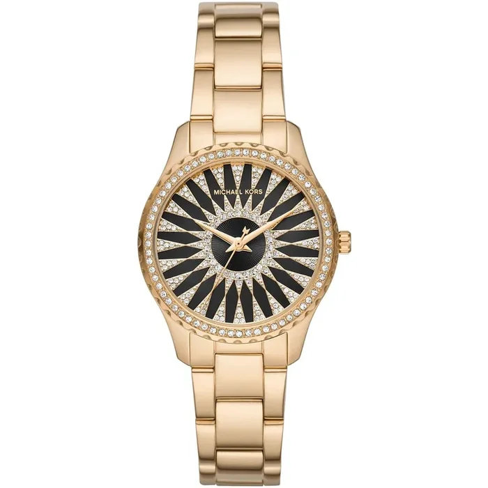 Michael Kors Layton Quartz Black Dial Gold Steel Strap Watch For Women – MK6892Women’s Watches