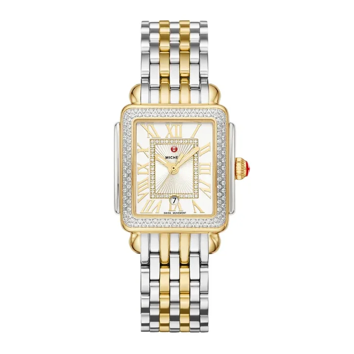 Michele Deco Madison Mid Two-Tone 18K Gold-Plated Diamond Watch MPN: MWW06G000002
