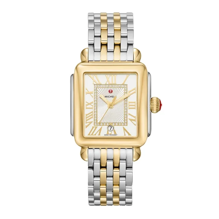 Michele Deco Madison Two-Tone 18K Gold-Plated Diamond Dial Ladies Watch MPN: MWW06T000147