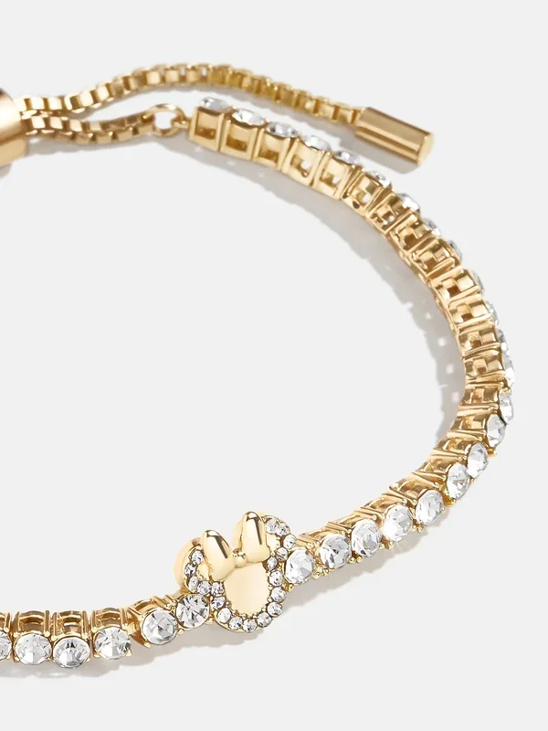 Minnie Mouse Disney Tennis Bracelet – Gold/Pavé