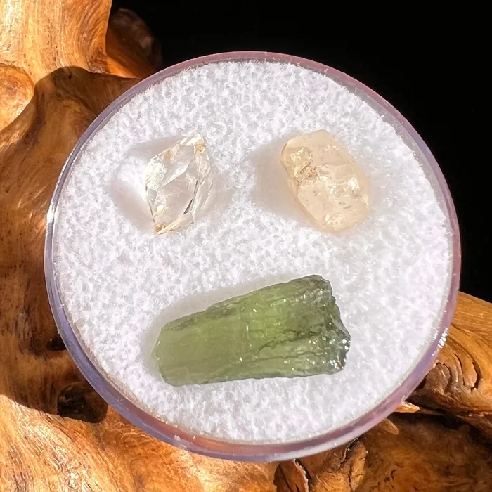 Moldavite Herkimer Phenacite Set #15