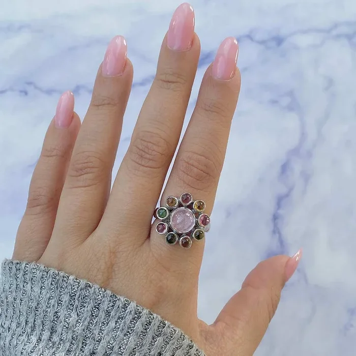 Morganite Adjustable Ring-(MGN-CCR-29.)