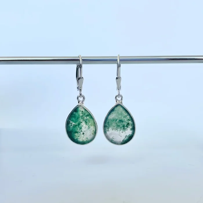Moss Agate Earring-(MOA-E-48.)