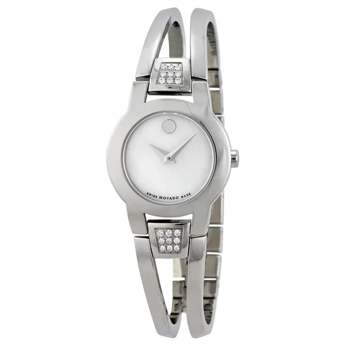 Movado Amorosa Diamond Mother of Pearl Dial Stainless Steel Ladies Watch 0606617Watch