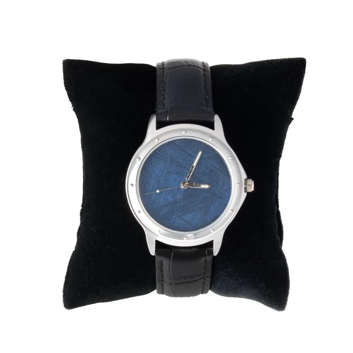 Muonionalusta Meteorite Watch – Automatic with Black Leather Band and Blue IP Plating