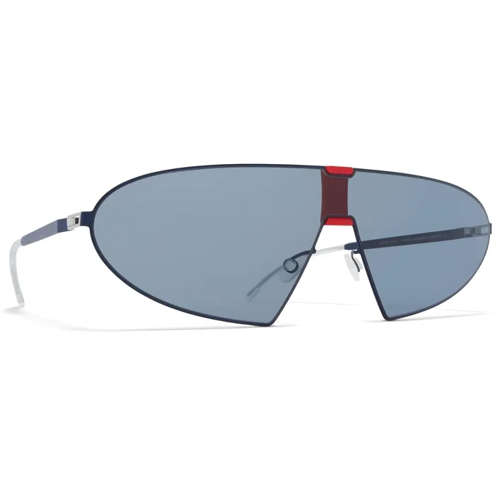 Mykita Unisex Sunglasses – Dark Blue Solid Shield Lens Metal | KARMA MH39 MH39_DBL (S)