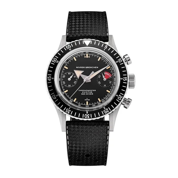 Nivada Grenchen Chronomaster Broad Arrow 38mm Mens Watch Black MPN: 86056M16