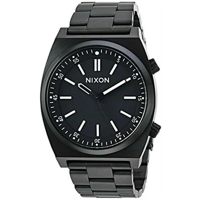 Nixon Men’s Bracelet Watch – Brigade Quartz Black Rotating Dial Black | A1176001