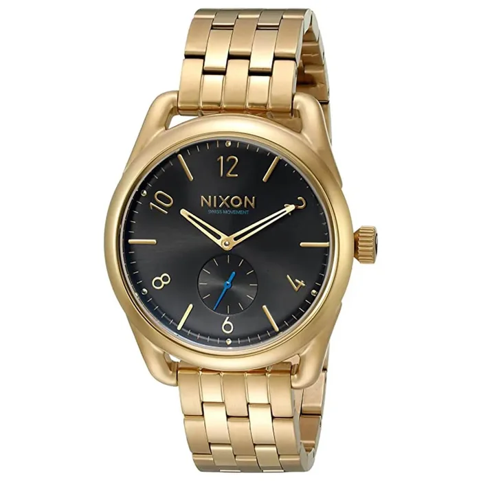 Nixon Men’s Quartz Watch – C39 Black Dial Yellow Gold Plated Bracelet | A950510
