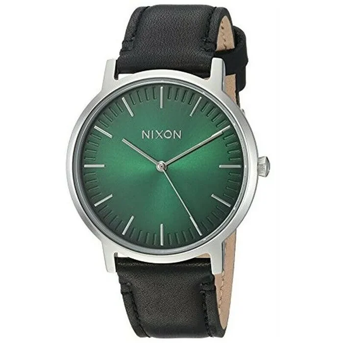 Nixon Men’s Strap Watch – Porter Leather Japanese Quartz Black Leather | A10582696