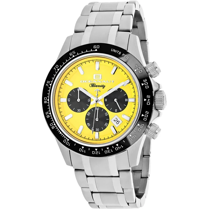 Oceanaut Men’s Watch – Biarritz Quartz Yellow Dial Stainless Steel Bracelet | OC6121
