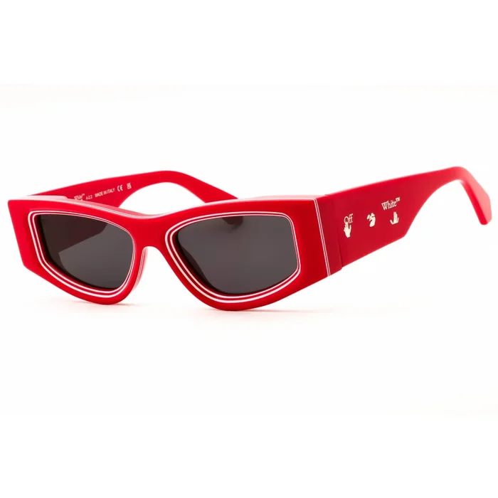Off-White Women’s Sunglasses – Red Plastic Full Rim Cat Eye Shape Frame | ANDY 12507