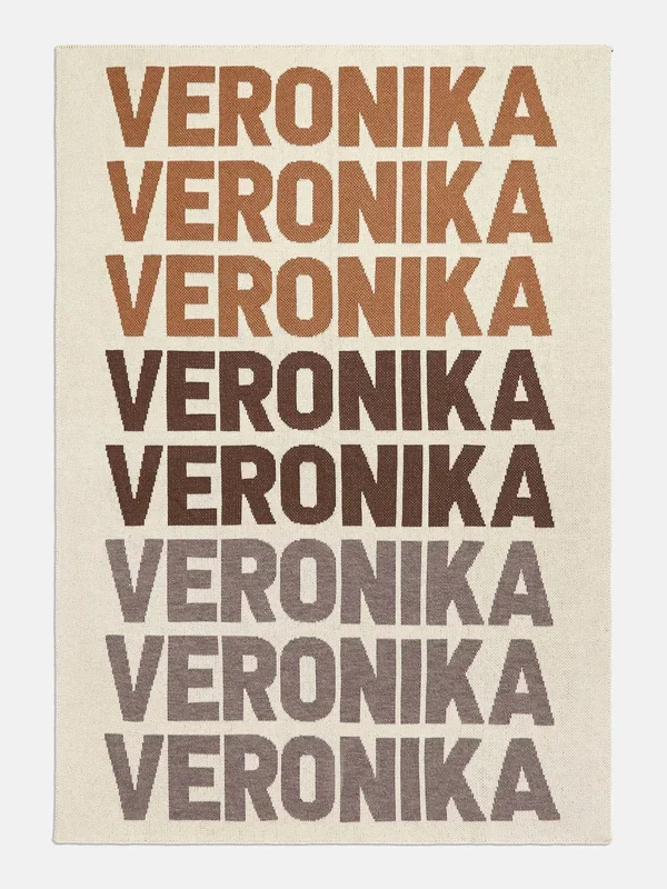 Ombre Name Custom Blanket – Beige/Brown