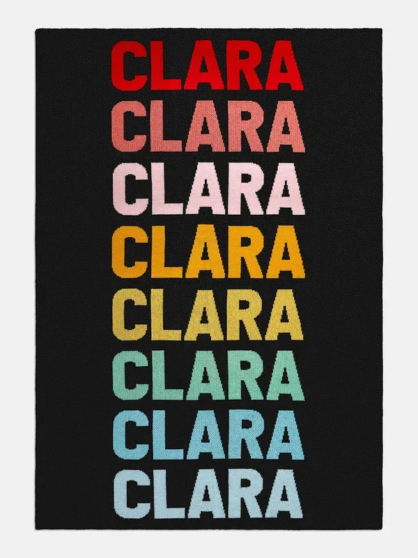 Ombre Name Custom Blanket – Black/Multi