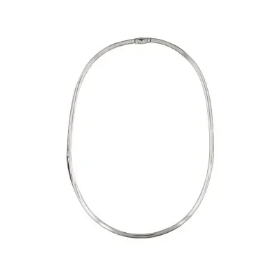 Omega Necklace in 14kt Yellow Gold and Sterling Silver (18 inches and 4mm wide)
