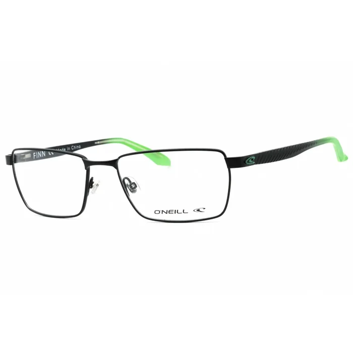 ONeill Men’s Eyeglasses – Black/Green Metal Rectangular Full Rim Frame | ONO-FINN 004